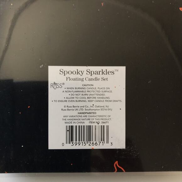 Russ Halloween NWT Floating Candles Ghost Pumpkin Cat & Bat by Spooky - Picture 3 of 4